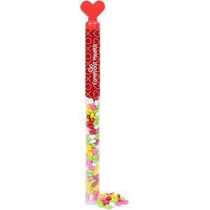 Heart Topper Candy Tube with Rainbow Hearts Candy