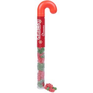 Holiday Candy Cane Tube with Sour Gummy Bears