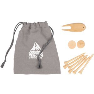 Bamboo Golf Tee Set w/ Recycled Pouch