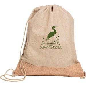 County Polyester Drawstring Bag with Cork Bottom