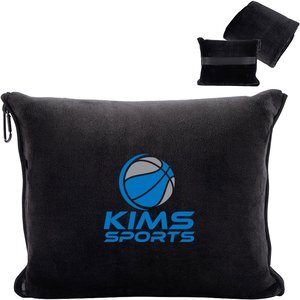 Cuddle Micro Plush Travel Blanket w/ Attachable Hood & Pillow Case