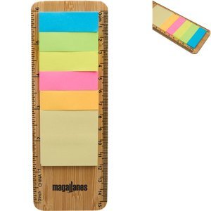 FSC® Certified Bamboo Ruler w/ Sticky Notes