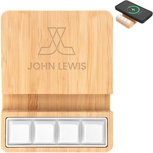 Bamboo Stress Relief Wireless Charger & Phone Stand