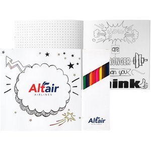 Inspirational Adult Coloring Book & 8-Color Pencil Set