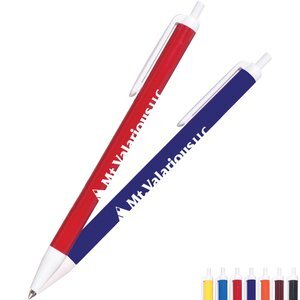 USA Made Value Click White Trim Solids Retractable Pen