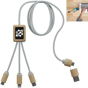 SCX Design™ 5-in-1 Bamboo Charging Cable 2A