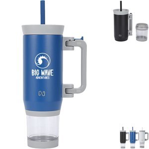 NAYAD® Quest Stainless Steel Double Wall Mug w/ Foldable Handle & Snack Cup, 23oz.