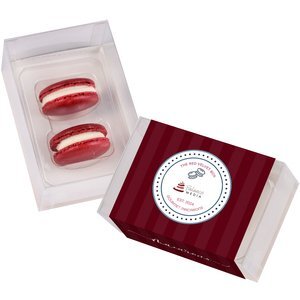 Red Velvet Macaron Box, 2 Pack