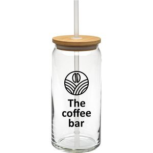 Tall Boy Glass with Bamboo Lid, 20 oz.