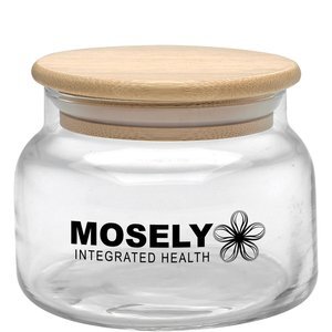 Apothecary Glass Jar with Bamboo Lid, 8 oz.
