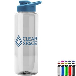 Guzzler Transparent Bottle with Drink thru Lid, 32 oz.