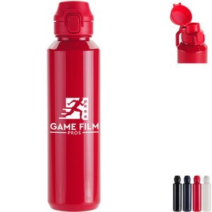 Switchback rPET Bottle w/ Snap-Top Lid & Carabiner, 27oz.