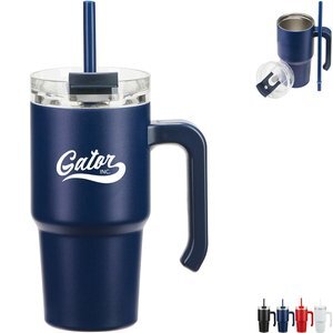 Malibu Vacuum Insulated Stainless Steel Mug w/ Straw, 20oz.