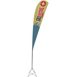 Ascent Teardrop Single-Sided Sail Sign Flag Kit, 22.5'