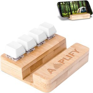 Bamboo Phone Stand & Keypad Stress Reliever