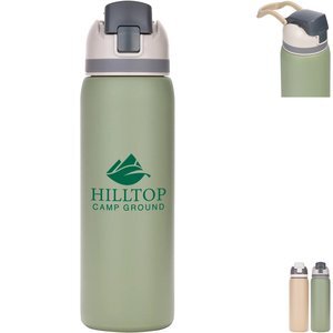 Three-Toned Stainless Steel Straw Bottle, 27 oz.