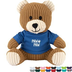 Barry Corduroy Plush Bear w/ Shirt, 6"