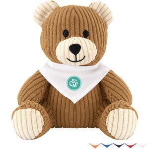 Barry Corduroy Plush Bear w/ Bandana, 6"