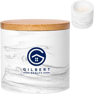 ZenGlow Soy Candle in Plaster Jar with Bamboo Lid