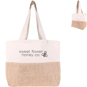 Cotton Canvas Tote Bag with Jute Gusset