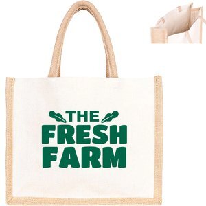 Jute Cotton Tote w/ Jute Webbing Handle