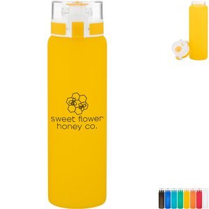 h2go Mudra Translucent Single Wall Glass Bottle, 20.9 oz.