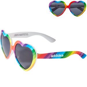 B.Free Rainbow Pride UV400 Heart Sunglasses