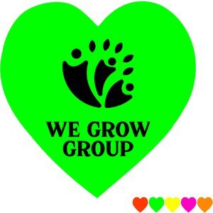 Heart Shape Custom Sticker - Neon, 3/4"