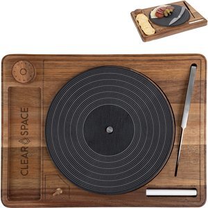 Turntable Acacia & Slate Cheese Board w/ Knife