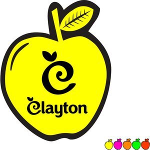 Apple Shape Custom Sticker - Neon, 2-1/16"