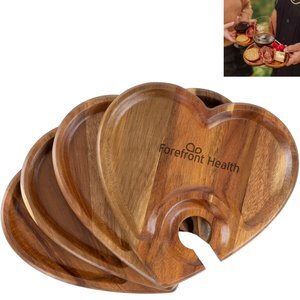 Heart Shaped Wine Appetizer Plates, Set of Four