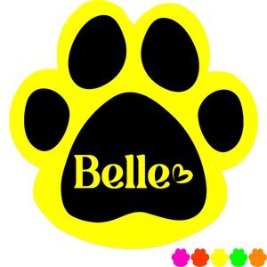 Paw Shape Custom Sticker - Neon, 1-7/8"