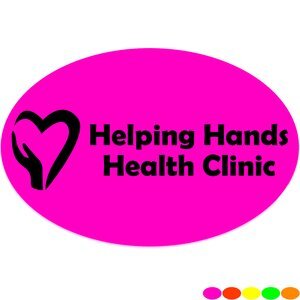 Oval Shape Custom Sticker - Neon, 2" x 3"