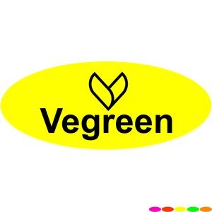 Oval Shape Custom Sticker - Neon, 1-1/4" x 3"