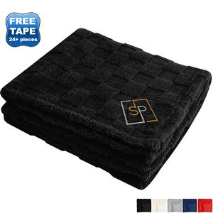 Checkered rPET Sherpa Blanket, 50" x 60"