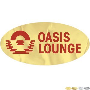 Oval Shape Custom Sticker - Foil, 1-3/4" x 3-5/8"