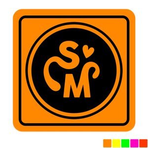 Square Shape Custom Sticker - Neon, 1-1/4" or 1-1/2"