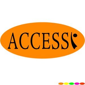 Oval Shape Custom Sticker - Neon, 5/8" to 1 1/8"