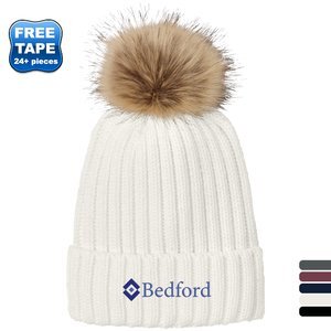 Port Authority® Faux Fur Pom Acrylic Beanie