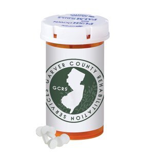 Sugar Free Peppermint Mini Mints in a Small Pill Bottle