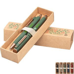 York Recycled Plastic Bronze Trim Pen Gift Set