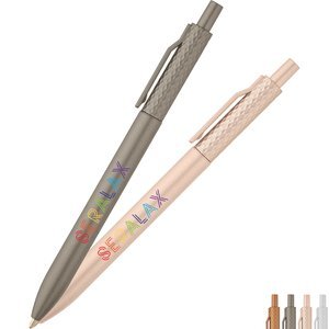 Vale Recycled Plastic Diamond Textured Metallic Retractable Pen