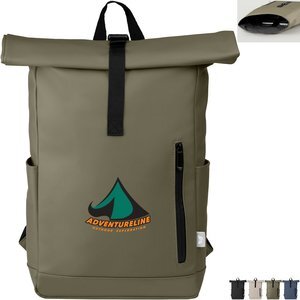 Malmö rPET Waterproof Zipper 15" Laptop Rolltop Backpack