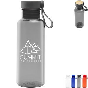 Cade rPET Bottle w/ Bamboo Accent Lid & Silicone Easy Carry Handle, 20oz.