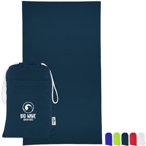 Sand-Free rPET Beach Towel w/ Pouch, 35" x 63"