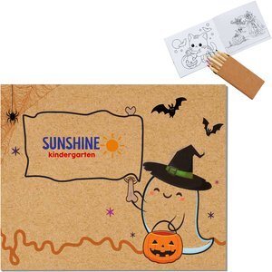 Halloween Kid's Coloring Book & 6 Color Pencil Set