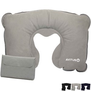 Inflatable Travel Neck Pillow w/ Pouch
