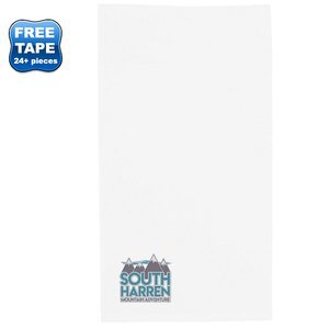 Turkish Signature Cotton Terry Velour White Sports Towel, 20" x 34"