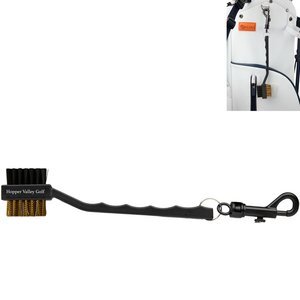Recycled Golf Brush w/ Dual Bristles & Clip Attachment