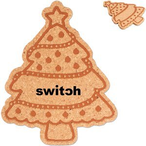 Christmas Tree Cork Coaster